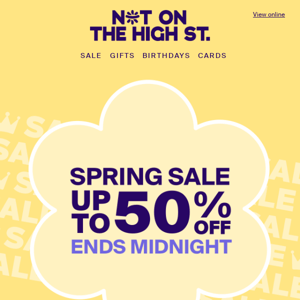 Our Spring Sale ends MIDNIGHT