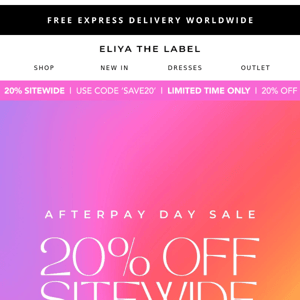 20% OFF SITEWIDE 🔥