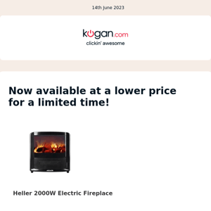 PRICE DROP: Heller 2000W Electric Fireplace (HFH20) & More