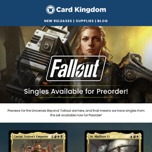 ☢️ Preorder singles from Universes Beyond: Fallout today!