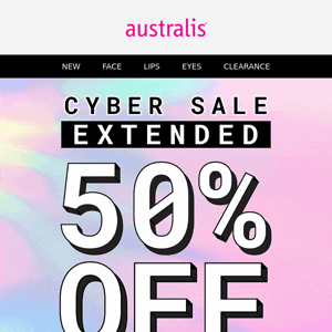 50% OFF EXTENDED!