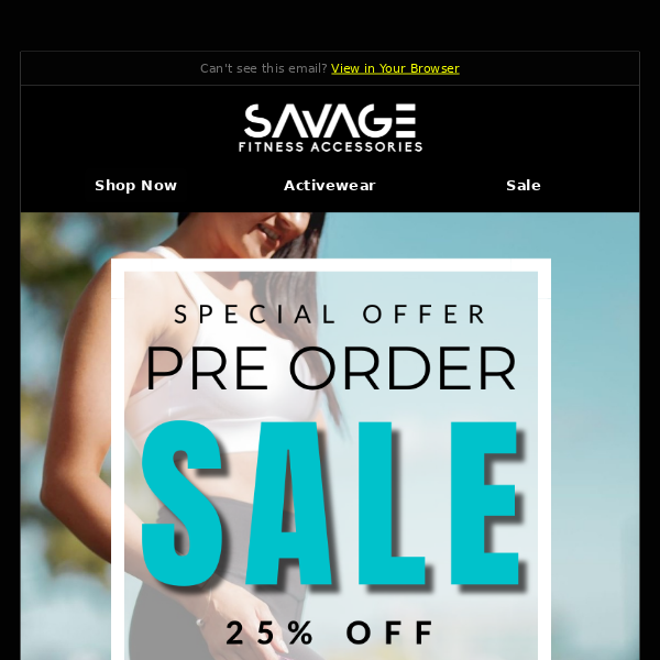Savage Fitness Accessories Save 25% ⏰ Limited Time Pre Order Sale On Now!