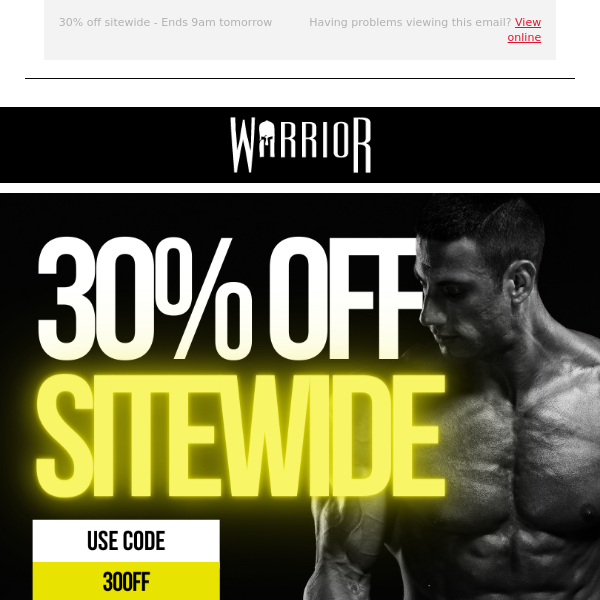 Final hours: Shop with 30% off all your supplements