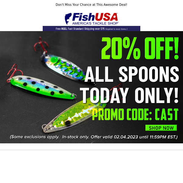 20% Off All Spoons Today Only!