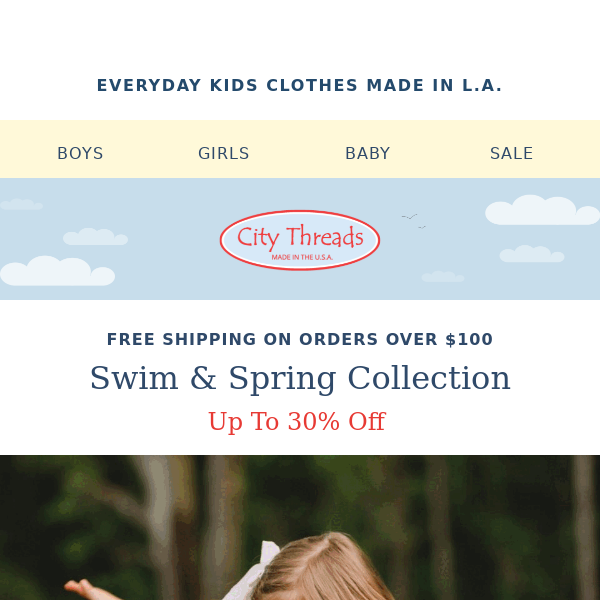 City Threads, Enjoy Spring With Up To 30% Off Swim & Spring Collection!