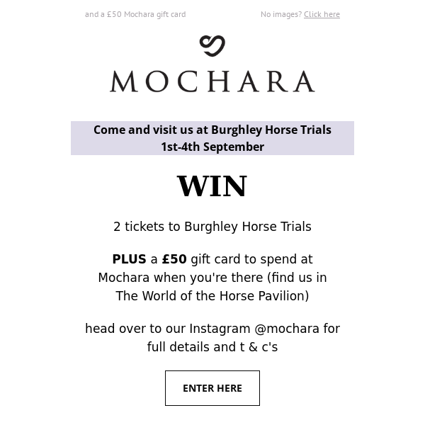 WIN tickets to Burghley