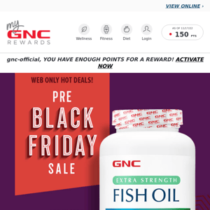 $30 off GNC Extra Strength Fish Oil! 😯​