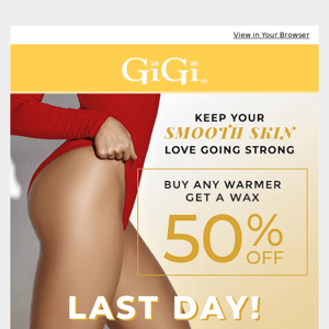 ENDING TONIGHT: Buy a Warmer, Get a wax 50% Off  💕 💕 😍