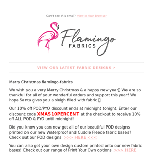 Flamingo Fabrics Merry Christmas from Flamingo Fabrics🦩🎁