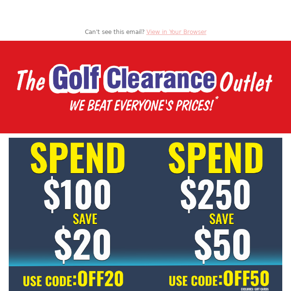⚡ SPEND AND SAVE on ALL GOLF CLUBS 🏌️‍♂️
