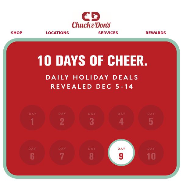 Day 9 of 10 Days of Cheer: Send