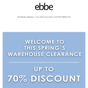 Help us spring clean our warehouse - up to 70% discount