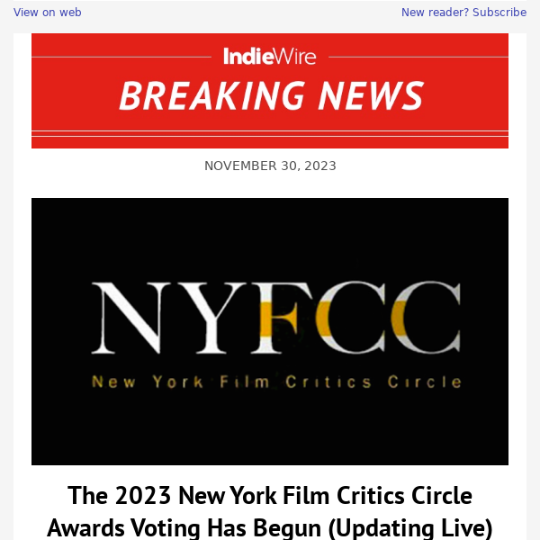 The 2023 New York Film Critics Circle Awards Voting Has Begun (Updating Live)