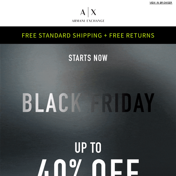 Up to 40% Off: Black Friday Starts Now - Armani Exchange