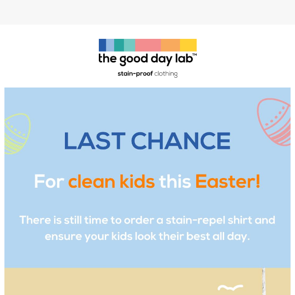 Last chance for a stain-free Easter! 🐰