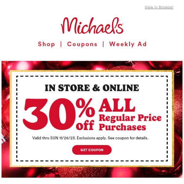 Michaels Store Closing By the End of the Month; Everything 70% Off