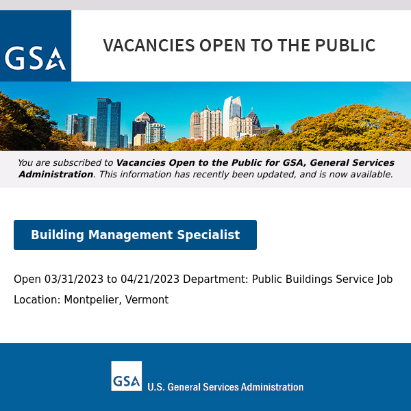 New/Current Job Opportunities at GSA Open to the Public (All U.S. Citizens)