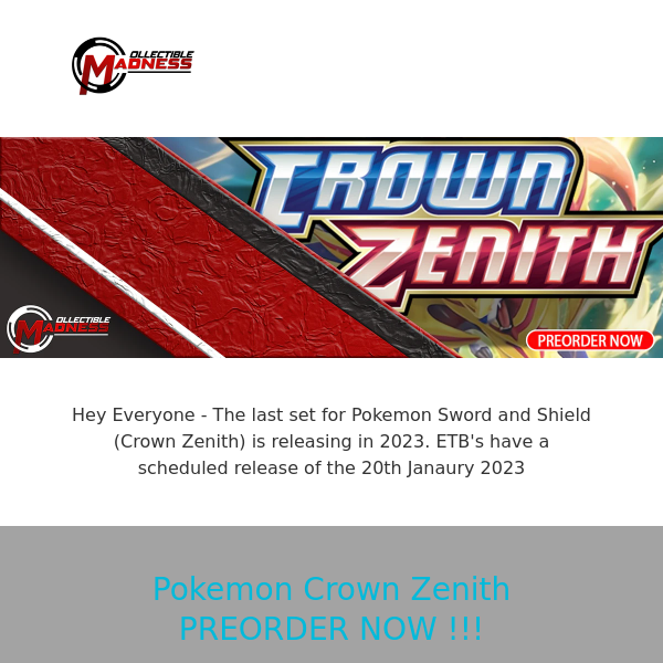 PREORDER - Pokemon TCG Crown Zenith | Pop! Vinyls Arrived