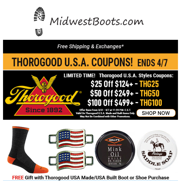 Last Day To Use THOROGOOD U.S.A. Coupons!