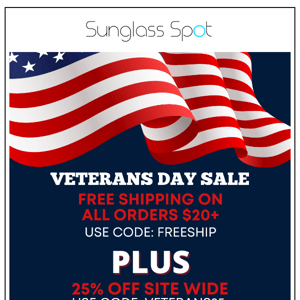 JUST A FEW HOURS LEFT, Veterans Day sale ENDS TONIGHT! 🇺🇸