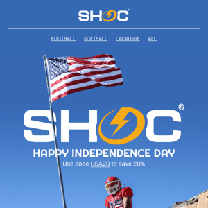 20% Off Everything! Happy 4th from SHOC 🎇 ⚡