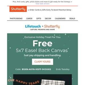 Re: your EXCLUSIVE freebie from Shutterfly