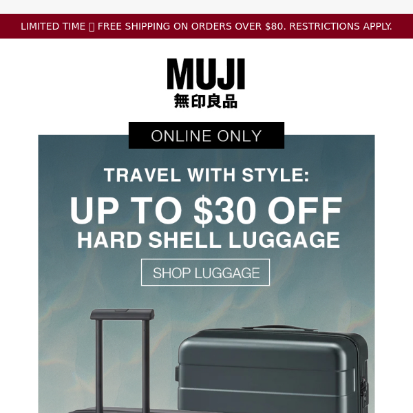 Travel Season: Up to $30 OFF Luggage Online Only!