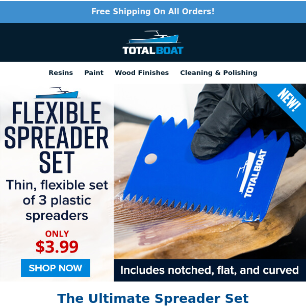 New! TotalBoat Flexible Spreader Set