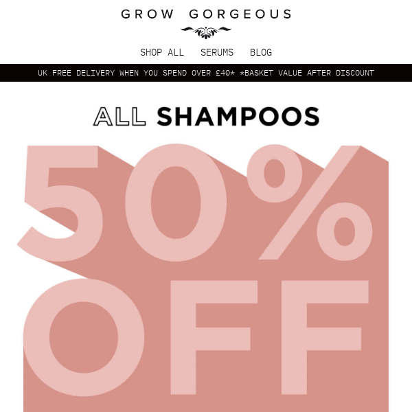 50% Off All Shampoos ⚡