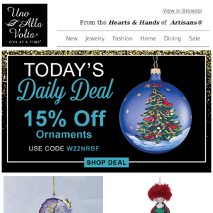 Today Only! 15% Off All Ornaments