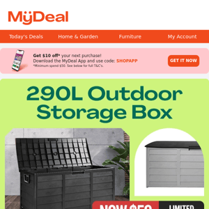 Best Seller! $59 290L Outdoor Storage Boxes
