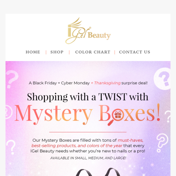🤩 Shop and be surprised! Buy our Mystery Boxes NOW! 🎁