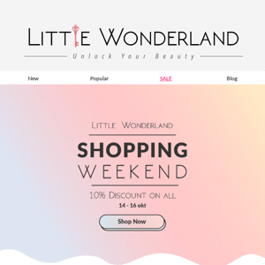 Hey Little Wonderland NL, It's shopping weekend ✨