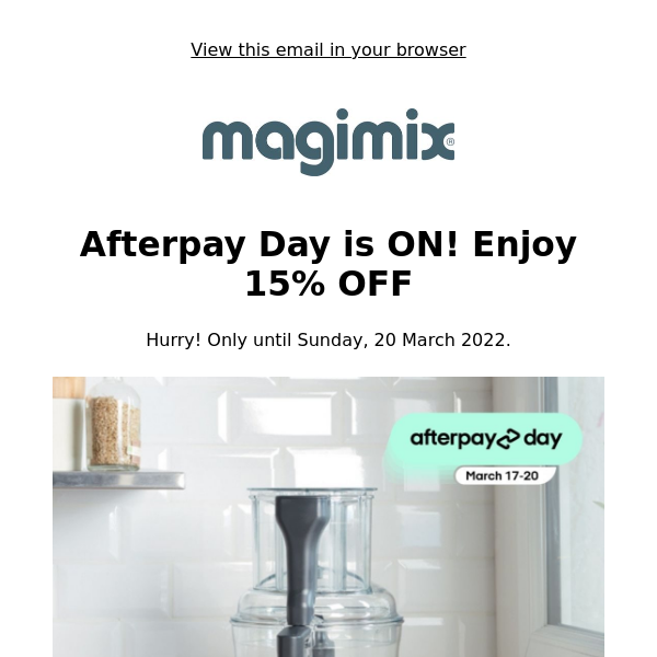 Afterpayday is ON! | Enjoy 15% OFF