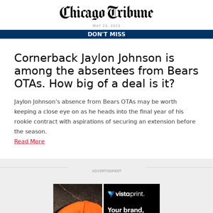 Bears OTAs: Is Jaylon Johnson's absence a big deal?