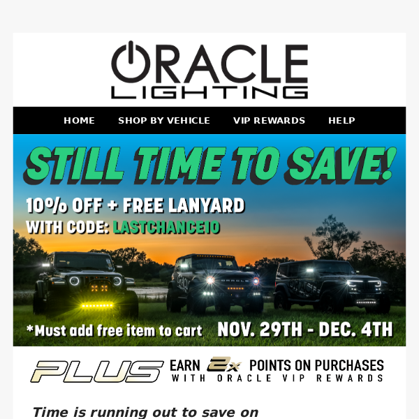 There Is Still Time to Save!