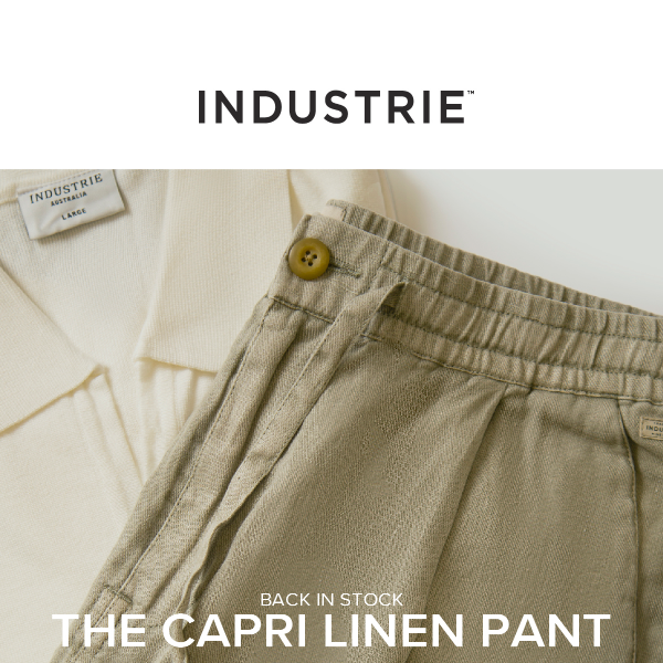 Back In Stock: The Capri Linen Pant