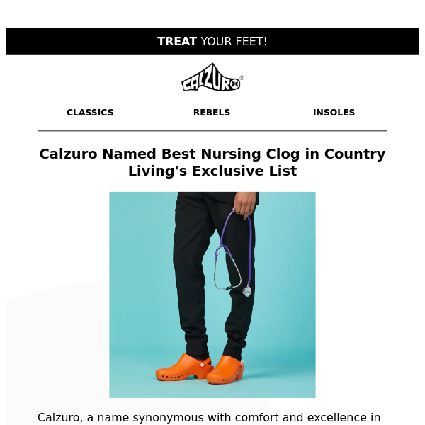 Calzuro Named Best Nursing Clog in Country Living's Exclusive List 💙