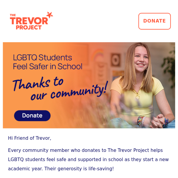 Our community helps make school safer for LGBTQ  students