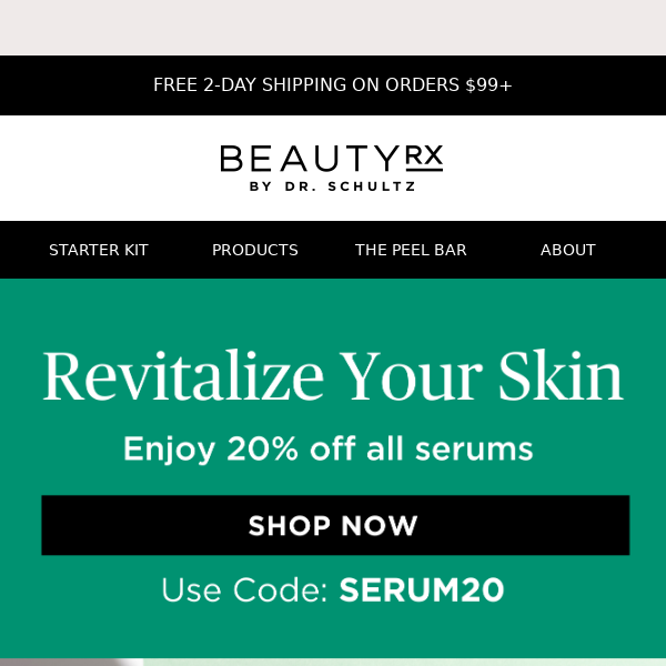 Ticket to Glowing Skin: 20% Off Serums