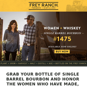 Women + Whiskey Single Barrel Bourbon #1475 Available NOW online!