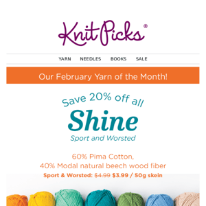 Shine in Yarn of the Month Sweaters