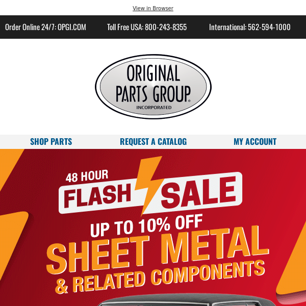 ⌚ 48 HRS Only! Sheet Metal Flash Sale 