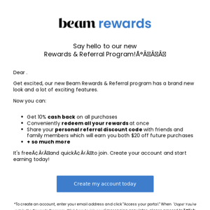 Join our NEW Beam Rewards Program Today!