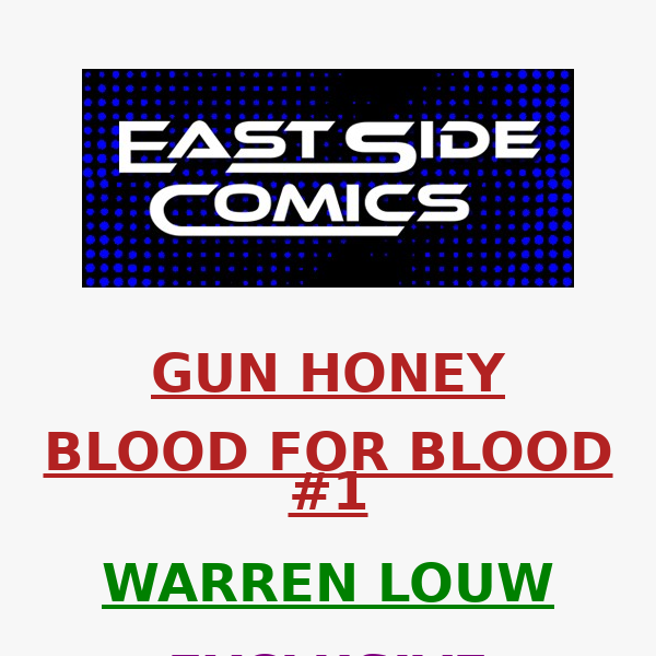 🔥PRE-SALE LIVE in 30-Mins at 5PM (ET)  🔥 WARREN LOUW's GUN HONEY BLOOD FOR BLOOD VARIANT! 🔥 VERY LIMITED 🔥 PRE-SALE TODAY (7/26) at 5PM (ET) / 2PM(PT)