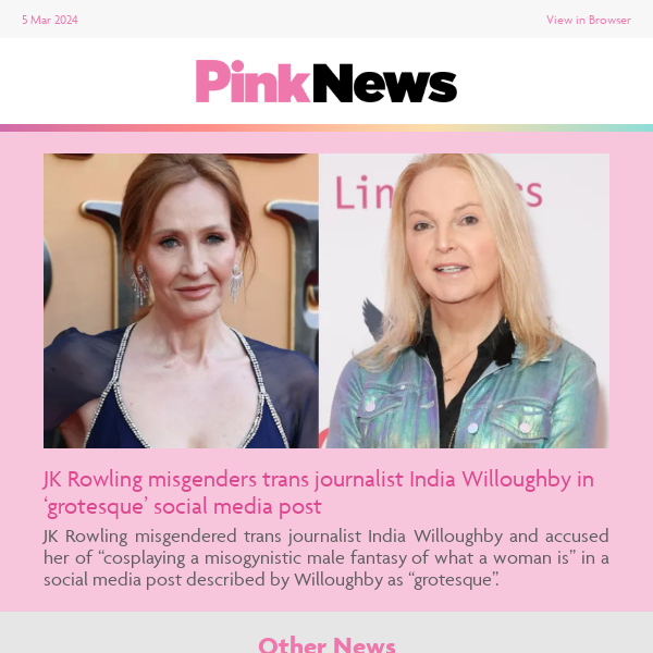 🗞️ JKR misgenders trans journalist in 'grotesque' post 📱