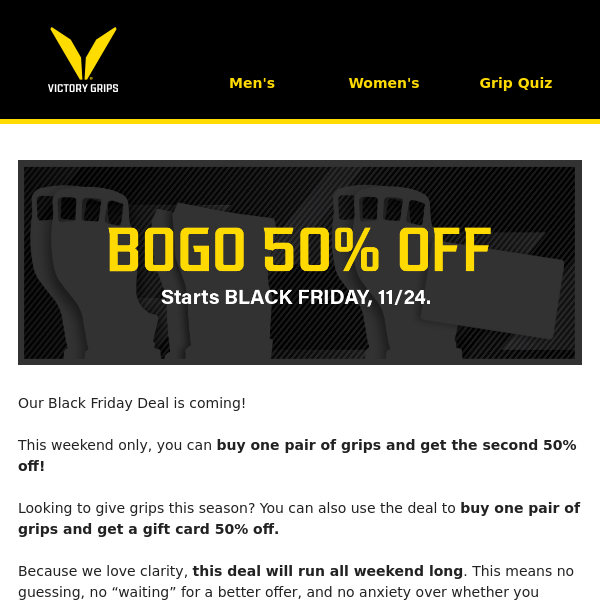 ⚡️🖤 BOGO 50% off sale – starting Friday.