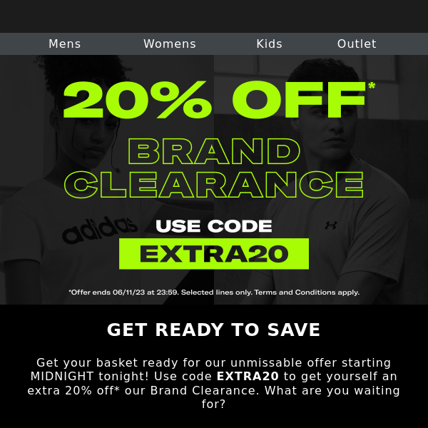 EXTRA 20% OFF Clearance starts midnight 😱