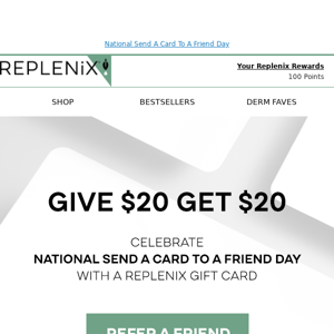 Skincare Refresh: Give $20, Get $20