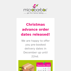 Christmas advance order dates released...